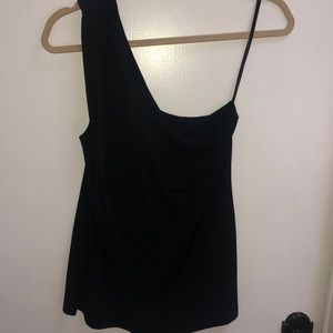 Black One Shoulder Loft Blouse